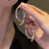 Crisscross Sparkle Hoop Earrings – S925 Silver Posts