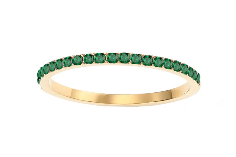 Golden Tone Multi-Color Eternity Band Stackable Ring
