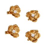 Floral Hair Clip Set ¨C 4-Piece Elegant Blooming Barrettes