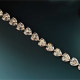 Beautiful Heart Cut Tennis Bracelet in Sterling Silver