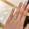 Exquisite 5.0 CT Heart Cut Split Shank Sterling Silver Engagement Ring