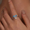 Blue Iris Sterling Silver Adjustable Ring – Enamel & White Gold Plated