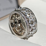 Marquise Cut 925 Sterling Silver Wedding Band