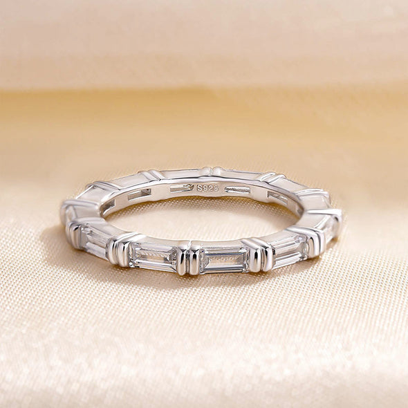 Exclusive 3PC Emerald Cut Wedding Set In Sterling Silver