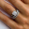 Exclusive 3PC Emerald Cut Wedding Set In Sterling Silver