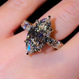 7.0 ct Luxury Marquise Cut With Hidden Halo Sterling Silver Engagement Ring