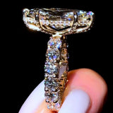 7.0 ct Luxury Marquise Cut With Hidden Halo Sterling Silver Engagement Ring