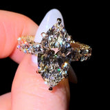 7.0 ct Luxury Marquise Cut With Hidden Halo Sterling Silver Engagement Ring