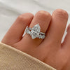 2pcs Marquise Cut Engagement Ring Set in Sterling Silver