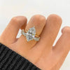 2pcs Marquise Cut Engagement Ring Set in Sterling Silver