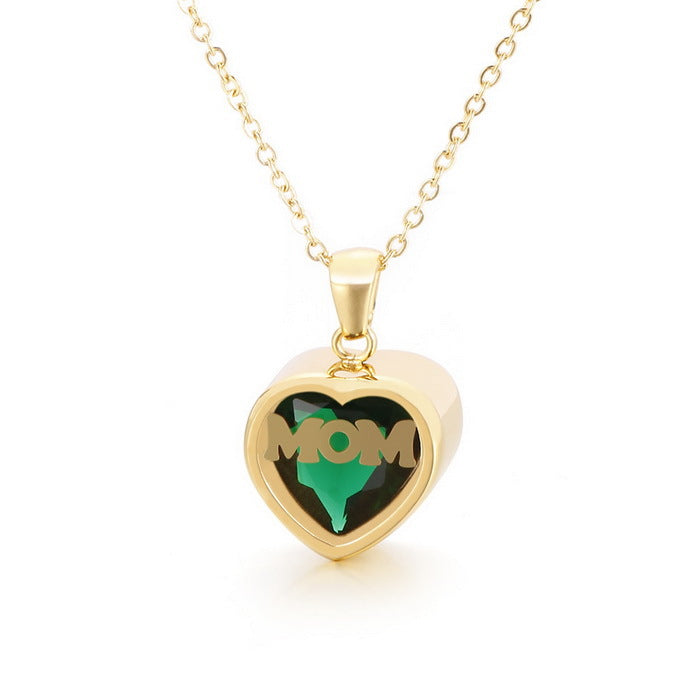 Personalized  Heart Cut Pendant Necklace For Mom