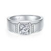 1CT Moissanite Round Cut Engagement Ring For Men in Sterling Silver