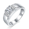 1CT Moissanite Round Cut Engagement Ring For Men in Sterling Silver