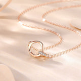Double Mobius Circle Necklace in Sterling Silver