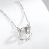 Double Mobius Circle Necklace in Sterling Silver