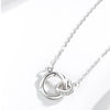 Double Mobius Circle Necklace in Sterling Silver