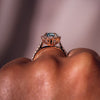 Vintage Rose Gold Pear Cut Paraiba Tourmaline Engagement Ring
