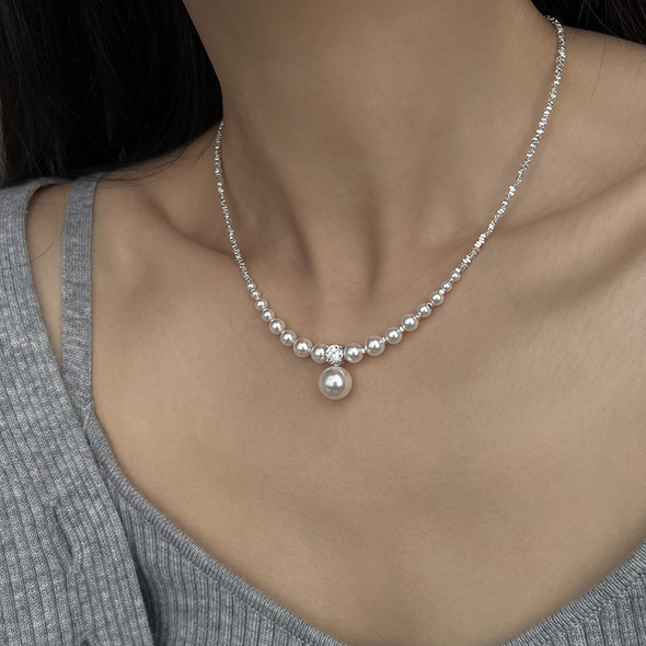 S925 Sterling Silver Pearl Necklace