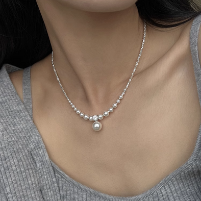 S925 Sterling Silver Pearl Necklace