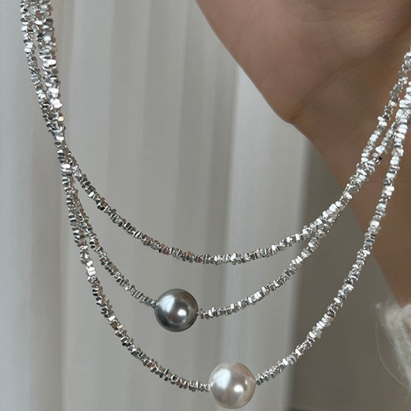 Elegant Pearl Necklace in Sterling Silver