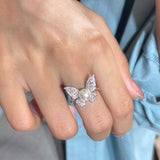 Butterfly Pearl  Fashionable Adjustable Ring In Sterling Silver