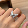 Butterfly Pearl  Fashionable Adjustable Ring In Sterling Silver