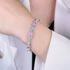 Radiant Cut Pink Gemstone Tennis Bracelet in Sterling Silver