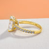 Solitaire Radiant Cut Gold Half Eternity Engagement Ring