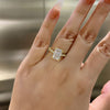 Solitaire Radiant Cut Gold Half Eternity Engagement Ring