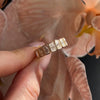 2PCS Radiant Cut Bridal Set Ring With Half Bezel Set