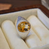 Oval Cut Citrine Open Ring in Sterling Silver