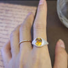 Oval Cut Citrine Open Ring in Sterling Silver