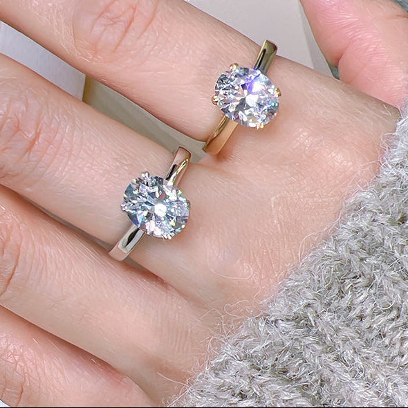 Thin Band Design Oval Cut Engagement Ring  Engagement Ring