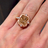 Vintage-Inspired Yellow Stone Textured Engagement Ring in 925 Sterling Silver