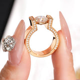 Round Cut Tension-set Sterling Silver Engagement Ring