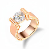 Round Cut Tension-set Sterling Silver Engagement Ring