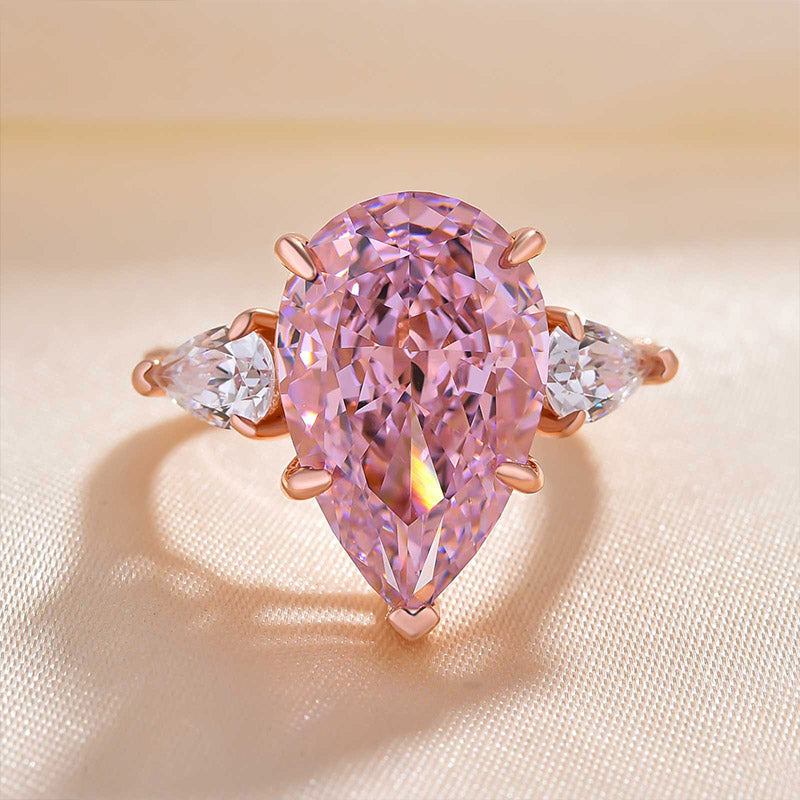 18K Rose Gold Ring with Pink Diamond for Women JL AU 100