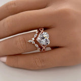 Heart Cut Infinity Split Shank Ring Set in Sterling Silver