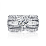 3PCS 1.6CT Round Cut Bridal Ring Set In Sterling Silver
