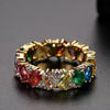 Multi Color Rainbow Color Eternity Ring in Sterling Silver