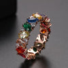 Multi Color Rainbow Color Eternity Ring in Sterling Silver