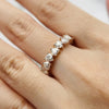 Heart Shape Wedding Band Eternity Ring in Sterling Silver