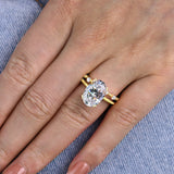 2Pcs Oval Cut Golden Tone Wedding Ring Bridal Set In Sterling Silver