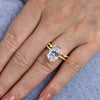 2Pcs Oval Cut Golden Tone Wedding Ring Bridal Set In Sterling Silver