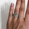 3PCS Halo Pear Cut Bridal Set Ring Sterling Silver