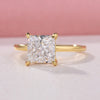 Gold Tone Classic Princess Cut Engagement Ring