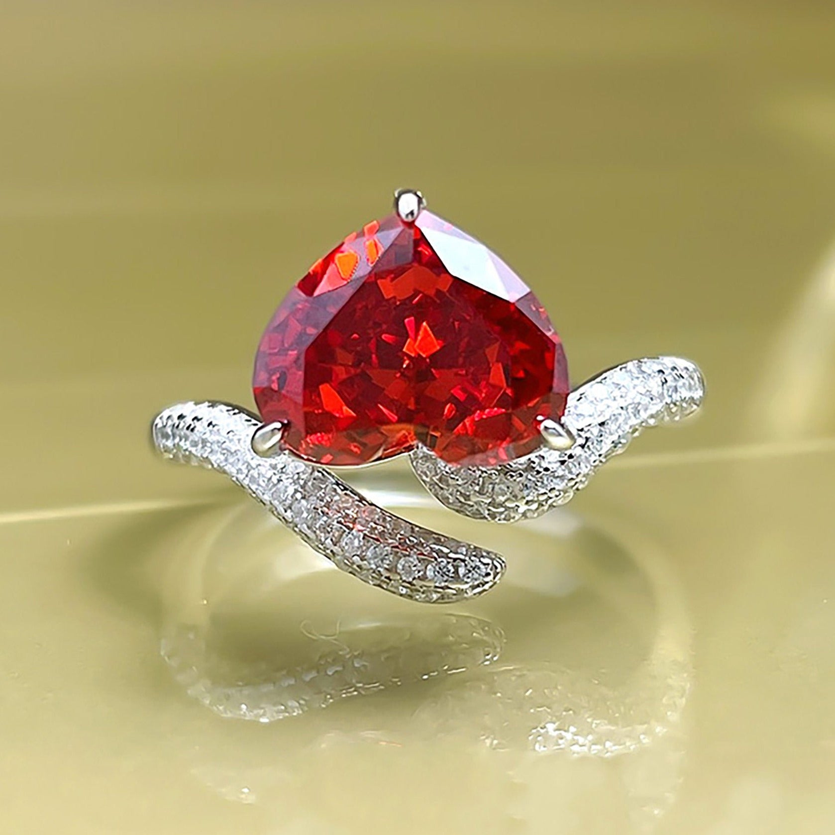 Pear Ruby Ring Bridal Set Rose Gold Vintage Halo Diamond Wedding Band | La  More Design