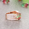 Round Cut Colorful Stone Engagement Ring in Rose Gold