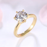2.0 CT Classic 6 Prong Round Cut Sterling Silver Engagement Ring