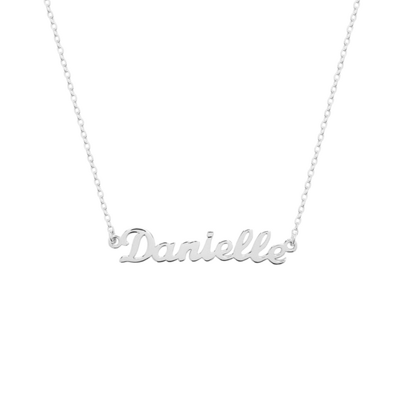 Custom Sterling Silver Name Necklace – Personalized Gift with Box Chain in Silver, Gold or Rose Gold